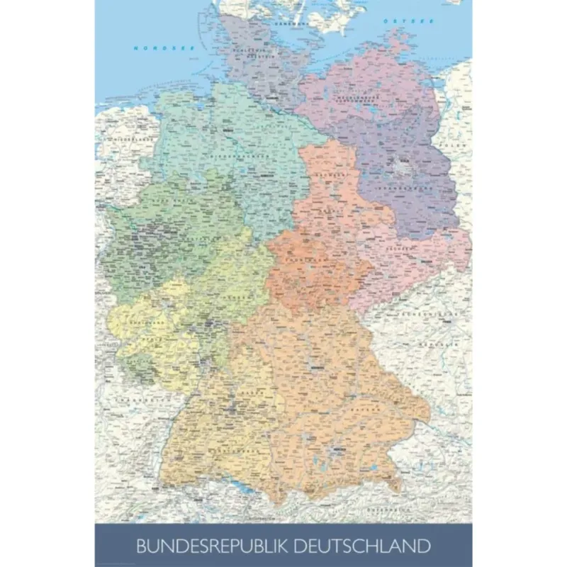 Kurk24 Kurk prikbord landkaart Duitsland - 90 x 60 cm - 9mm multiplex & 6mm kurk