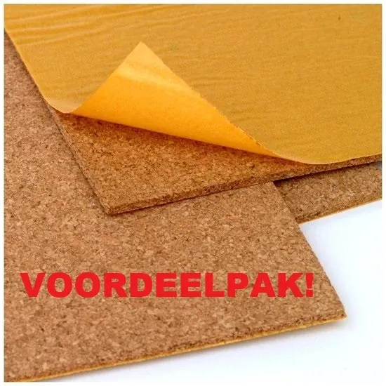 Kurk24 Kurk Prikbord zelfklevend - 60 x 90 cm - 10mm dik - VOORDEELPAK 10 STUKS