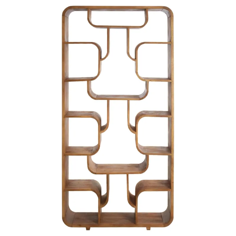 Standregal aus hellem Holz im skulpturalen Design von Light & Living