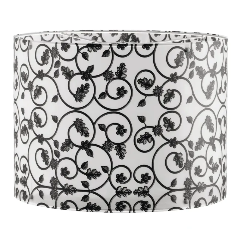 EGLO CUBA 88751 Lampenschirm Ø 39 cm Schwarz Weiß mit Blumenmuster