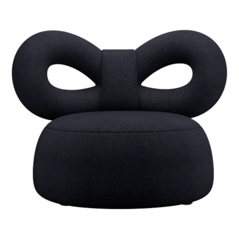 Design-Sessel von Qeeboo in tiefem Schwarz mit strukturierter Oberfläche