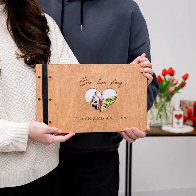 Wooden Photo Album - Love Story by Enjoy The Wood