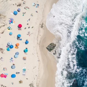 Beachgoers In La Jolla California