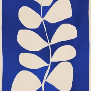 Abstract Minimal Plant 3 2 Cobalt Blue