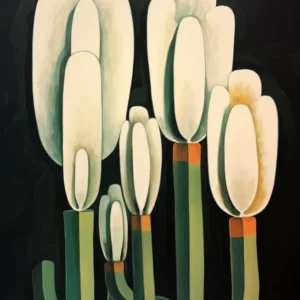 Modern Abstract Cactus Painting Woolly Torch Cactus
