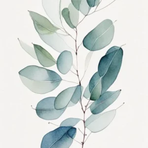 Eucalyptus Herb Minimalist Watercolour 2