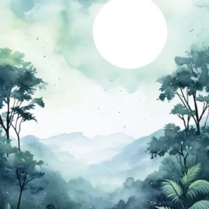 Watercolour Of Monteverde Cloud Forest Costa Rica 3