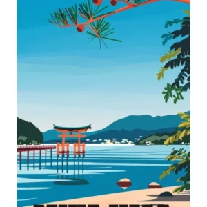 Miyajima Japan 3 Colourful Travel Poster