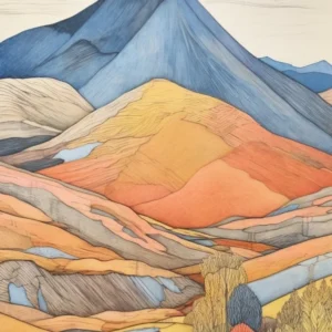 Stob Binnein Scotland 2 Colourful Mountain Illustration