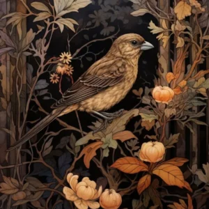 Dark And Moody Botanical Sparrow 2