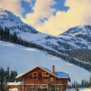 Fernie, Canada Ski Resort Vintage Landscape 2 Skiing Poster