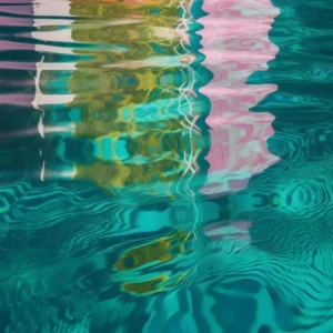 Vibrant Colour Reflections In Swimming pool Water