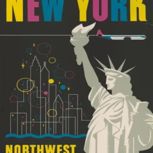 Fly Northwest Airlines Vintage Poster