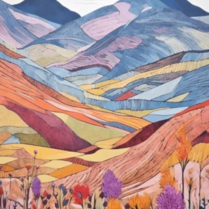 Aonach Beag Scotland 1 Colourful Mountain Illustration