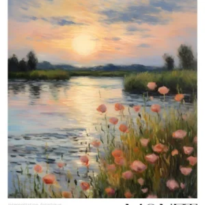 Art Poster Echoing Monet Style Painting, Poppies By Monet