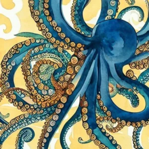 Octopus Balls Vintage Graphic Watercolour