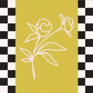 Modern Checkered Flower Poster 5