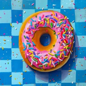 Rainbow Donut Checkered Donut 1