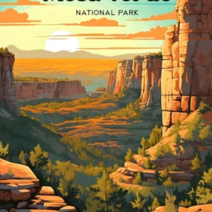 Mesa Verde National Park Colorado Hiking Travel Art