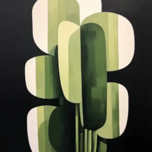 Modern Abstract Cactus Painting Chamaecereus Silvestrii Cactus 1