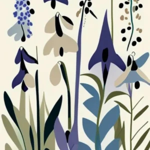Larkspur Wildflower Modern Muted Colours