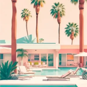Mid-Century Modern Palm Springs with Vibrant Poolside Ambiance and Retro Charm Series - 2