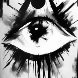Abstract Expression, Symbol, Third Eye Black & White 1