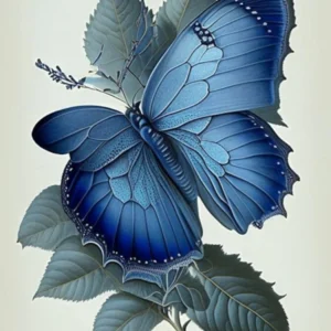 Holly Blue Butterfly Retro Illustration 2