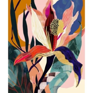 Colourful Flower Illustration Poster Moonflower 1