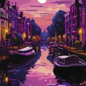 Amsterdam, Netherlands/Holland — Retro travel minimalist poster 2