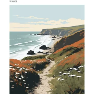 The Wales Coast Path Wales 2 Hiking Trail Landscape Poster