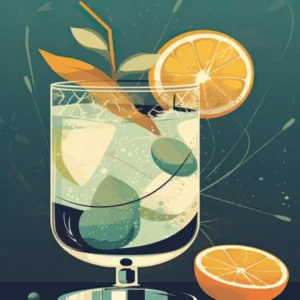Gin And Tonic G&T Cocktail Mid Century Modern 3