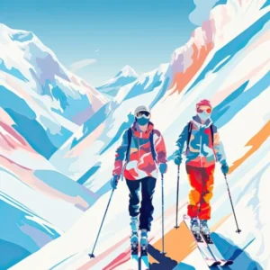 Heavenly Mountain California Nevada Usa, Ski Resort Illustration 1