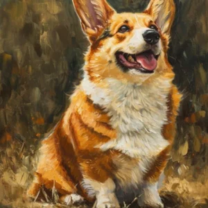 Pembroke Welsh Corgi Acrylic Painting 7
