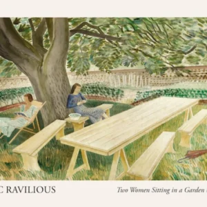 Two Women Sitting In A Garden, 1933 By Eric Ravilious Poster