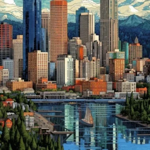 Seattle Washington Pointillism 7
