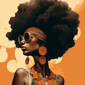 Afro Fashionista Retroillustration 1