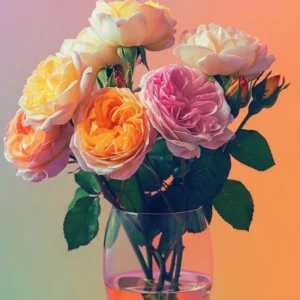 English Roses Painting Rose In A Wine Glass 1