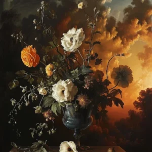 Baroque Floral Still Life Moonflower 2