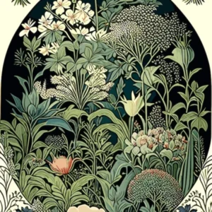 The Garden Of Morning Calm, South Korea Vintage Botanical