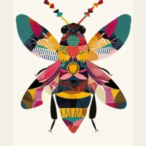 Colourful Insect Illustration Bee 6 Poster