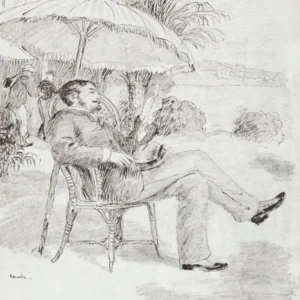 On The Terrace Of A Hotel In Bordighera The Painter Jean Martin Reviews His Bill, Pierre Auguste Renoir