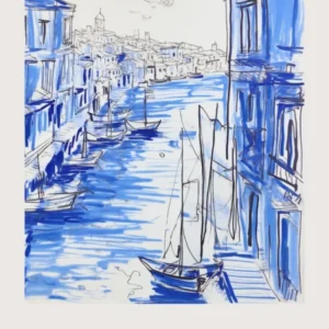 Istanbul Turkey Mediterranean Blue Drawing Poster