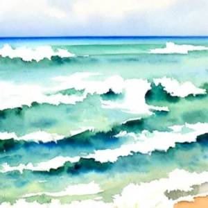 Bathsheba Beach 3, Barbados Watercolour