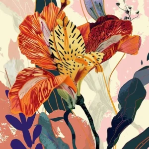 Colourful Flower Illustration Statice Flower 2