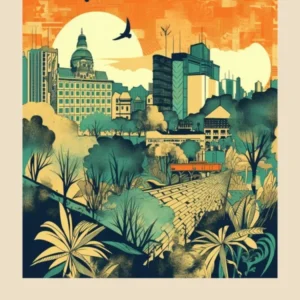 Mexico City Vintage Travel Poster