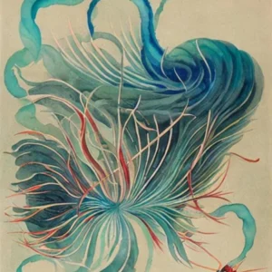 Portuguese Man Of War Vintage Graphic Watercolour