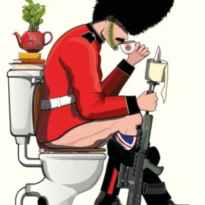 British Soldier, Kings Guards, on the Toilet