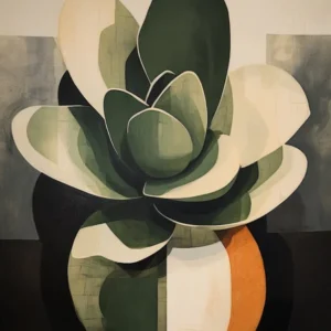 Modern Abstract Cactus Painting Acanthocalycium Cactus 5