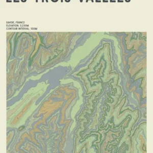 Les Trois Vallees France Topographic Contour Map
